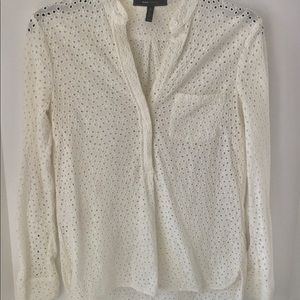 BCBG Max Azria Lola Eyelet Blouse Top Size XS